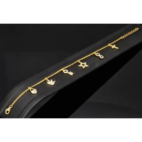 Edles Silberarmband - zeitloses Bettelarmband aus vergoldetem 925 Sterling Silber - Länge verrstellbar ca. 17- 20 cm