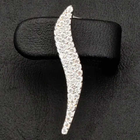 Edle Silberohrringe - Ohrhänger aus 925 Sterling Silber, rhodiniert und poliert, mit funkelnden Zirkoniasteinen (Diamantimitationen )