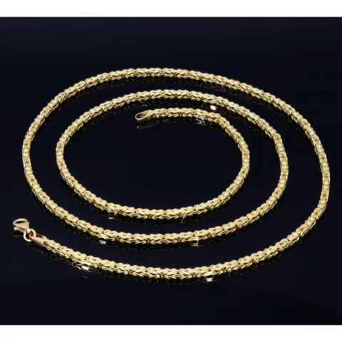 Klassische Königskette aus 14k 585 Gold (Gelbgold) in 2,2 mm Stärke mit Karabinerverschluss - Länge 65cm