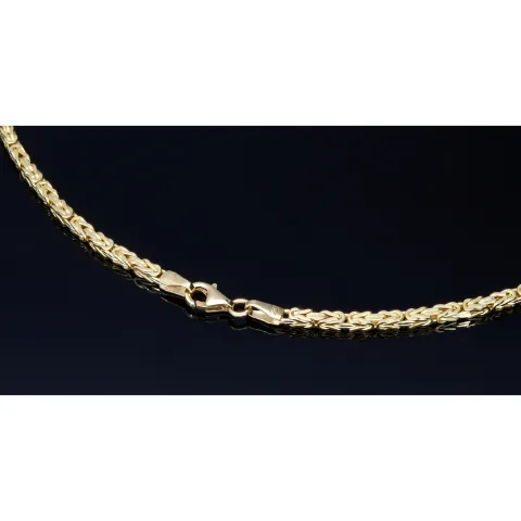 Klassische Königskette aus 14k 585 Gold (Gelbgold) in 2,2 mm Stärke mit Karabinerverschluss - Länge 65cm