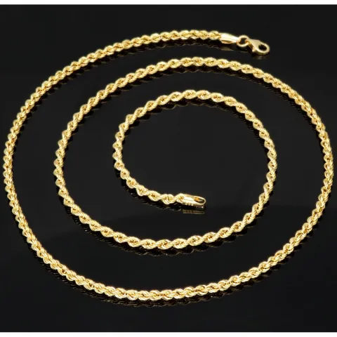 Kordelkette in klassischem Design in ca. 60 cm Länge aus funkelndem 585er Gold 14k ca. 3mm Breite