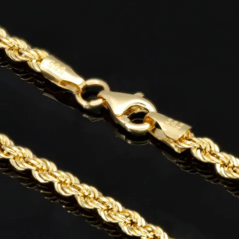 Kordelkette in klassischem Design in ca. 60 cm Länge aus funkelndem 585er Gold 14k ca. 3mm Breite