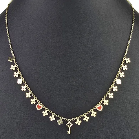 Sehr schöne Ankerkette aus edlem 14K 585er Gold (Gelbgold) mit dekorativen Elementen (verstellbar entweder ca. 42cm oder 45cm)