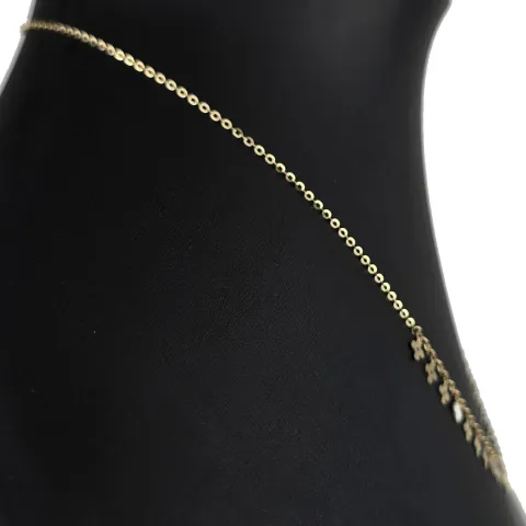 Sehr schöne Ankerkette aus edlem 14K 585er Gold (Gelbgold) mit dekorativen Elementen (verstellbar entweder ca. 42cm oder 45cm)