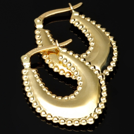 Exquisite Creolen / Hoops in elegantem, zeitlosen Design aus edlem, polierten 585 / 14K Gold