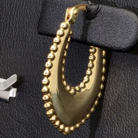 Exquisite Creolen / Hoops in elegantem, zeitlosen Design aus edlem, polierten 585 / 14K Gold