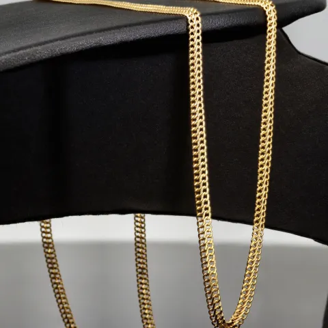 Filigrane Goldkette aus funkelndem 585 / 14K Gold (Gelbgold) , ca. 56 cm Länge 3mm