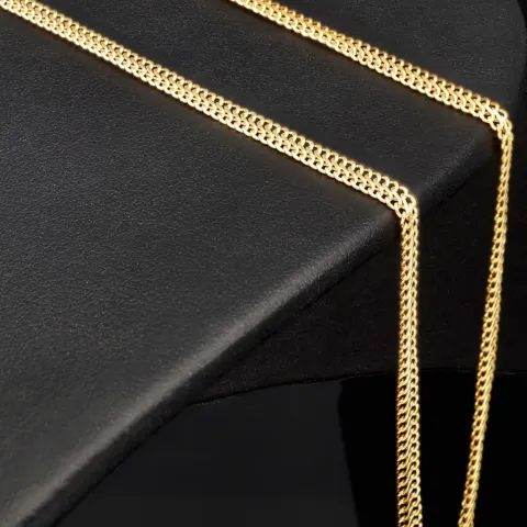Filigrane Goldkette aus funkelndem 585 / 14K Gold (Gelbgold) , ca. 56 cm Länge 3mm