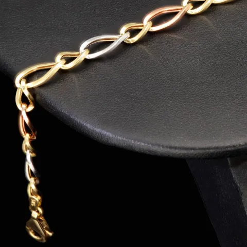 Exklusives Armband aus 585er (14k) Tricolor Gold (Gelbgold, Roségold und Weißgold) - ca. 20cm, ca. 5,5mm