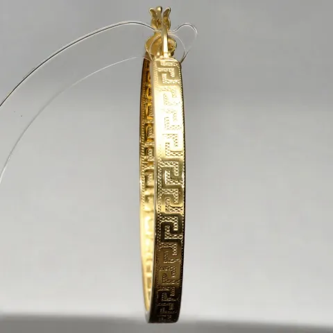 Creolen aus 14 Karat 585 Gold mit feinem Greco-Muster – zeitlos & stilvoll