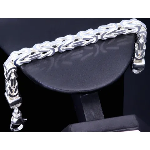 Silberarmband Königsarmband aus Silber (ca. 83,9g, 24 cm Länge, 8mm Breite) 925er Sterlingsilber