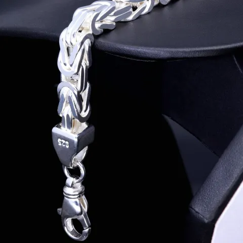 Silberarmband Königsarmband aus Silber (ca. 83,9g, 24 cm Länge, 8mm Breite) 925er Sterlingsilber