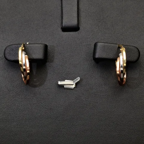 Tricolor Gold-Creolen – Eleganz in drei Goldtönen aus 585er 14K Gold (Gelbgold, Roségold und Weißgold)