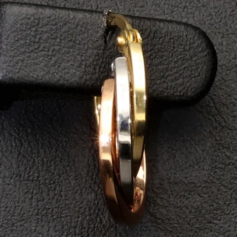 Tricolor Gold-Creolen – Eleganz in drei Goldtönen aus 585er 14K Gold (Gelbgold, Roségold und Weißgold)