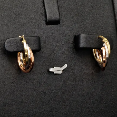 Tricolor Gold-Creolen – Eleganz in drei Goldtönen aus 585er 14K Gold (Gelbgold, Roségold und Weißgold)