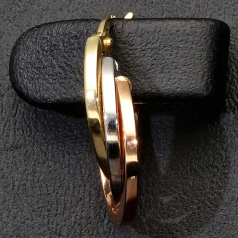 Tricolor Gold-Creolen – Eleganz in drei Goldtönen aus 585er 14K Gold (Gelbgold, Roségold und Weißgold)