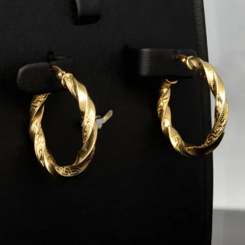Edle Twist - Creolen in zeitlosem, filigranen Greco - Design aus hochwertigem 585er / 14K Gold
