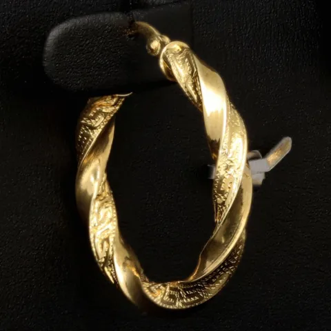 Edle Twist - Creolen in zeitlosem, filigranen Greco - Design aus hochwertigem 585er / 14K Gold