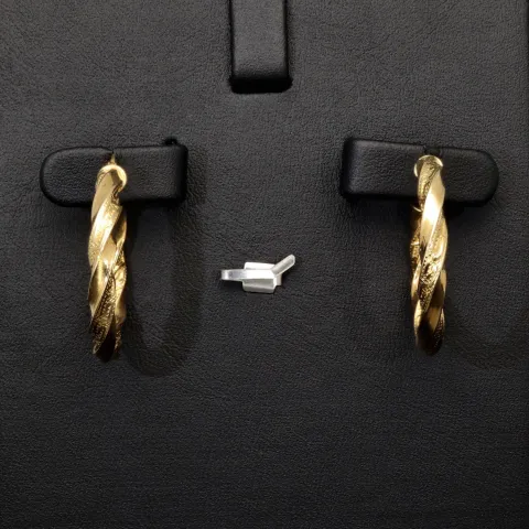 Edle Twist - Creolen in zeitlosem, filigranen Greco - Design aus hochwertigem 585er / 14K Gold