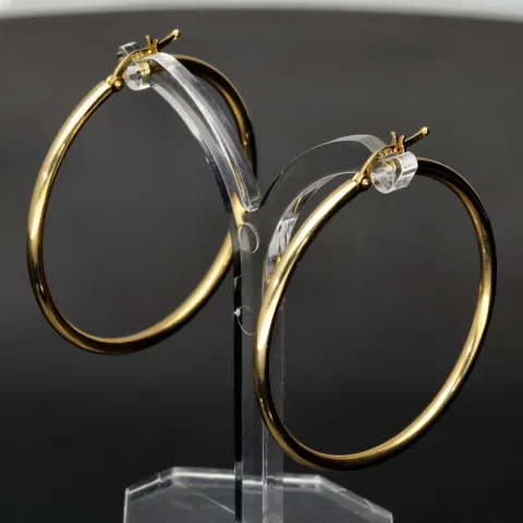 Glänzende Creolen in klassischem, elegantem Design aus 14K 585 Gold glänzend poliert (Gelbgold)