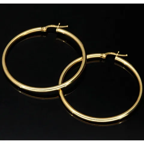 Glänzende Creolen in klassischem, elegantem Design aus 14K 585 Gold glänzend poliert (Gelbgold)