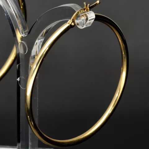 Glänzende Creolen in klassischem, elegantem Design aus 14K 585 Gold glänzend poliert (Gelbgold)