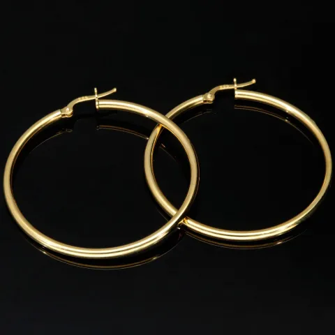 Glänzende Creolen in klassischem, elegantem Design aus 14K 585 Gold glänzend poliert (Gelbgold)