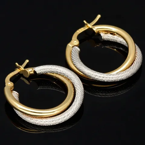 Elegante Doppel-Creolen aus 14K Bicolor-Gold – stilvoll & raffiniert