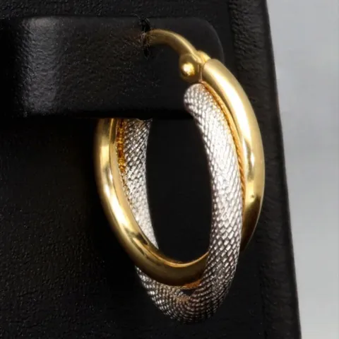 Elegante Doppel-Creolen aus 14K Bicolor-Gold – stilvoll & raffiniert