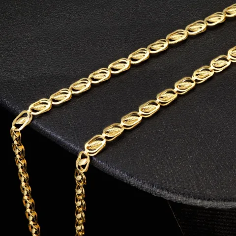 Hochwertige Goldkette mit feinem Design in 585 14k Gelbgold (ca. 54 cm lang, 3,5 mm breit)