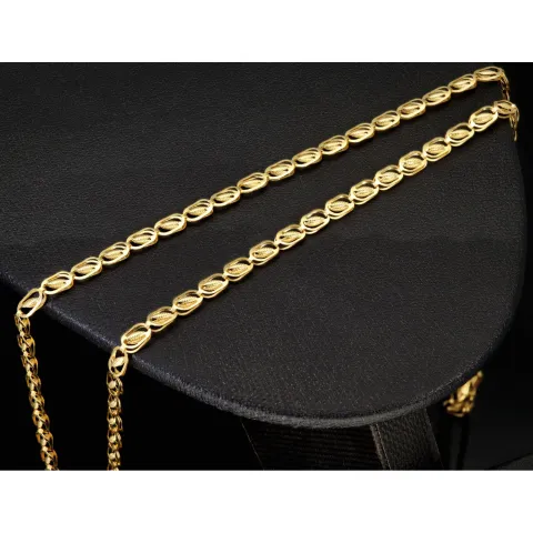 Hochwertige Goldkette mit feinem Design in 585 14k Gelbgold (ca. 54 cm lang, 3,5 mm breit)