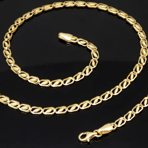 Hochwertige Goldkette mit feinem Design in 585 14k Gelbgold (ca. 54 cm lang, 3,5 mm breit)