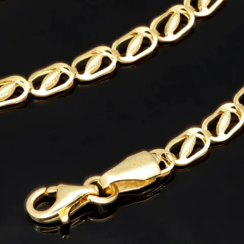 Hochwertige Goldkette mit feinem Design in 585 14k Gelbgold (ca. 54 cm lang, 3,5 mm breit)