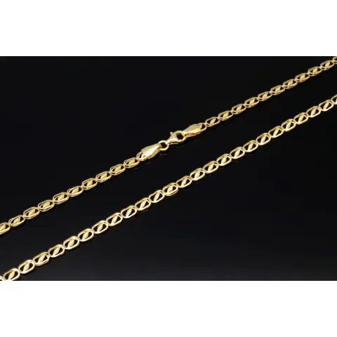 Hochwertige Goldkette mit feinem Design in 585 14k Gelbgold (ca. 54 cm lang, 3,5 mm breit)