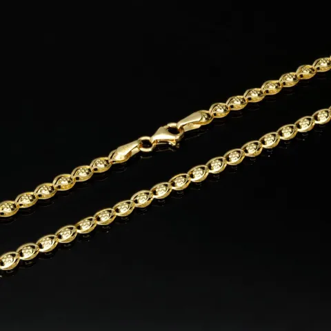 Hochwertige Goldkette in außergewöhnlichem Design aus Gold 585 14k Gelbgold (ca. 50 cm lang, ca. 3,4 mm breit)