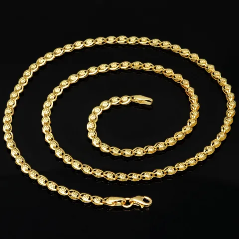 Hochwertige Goldkette in außergewöhnlichem Design aus Gold 585 14k Gelbgold (ca. 50 cm lang, ca. 3,4 mm breit)