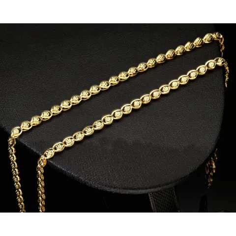 Hochwertige Goldkette in außergewöhnlichem Design aus Gold 585 14k Gelbgold (ca. 50 cm lang, ca. 3,4 mm breit)