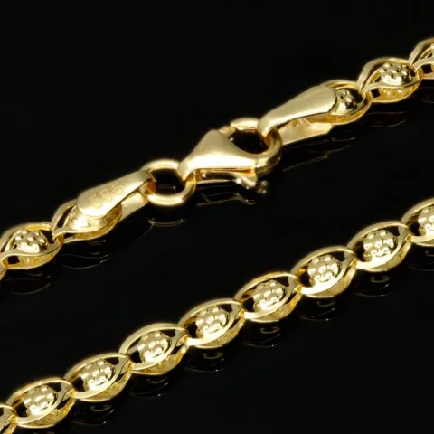 Hochwertige Goldkette in außergewöhnlichem Design aus Gold 585 14k Gelbgold (ca. 50 cm lang, ca. 3,4 mm breit)