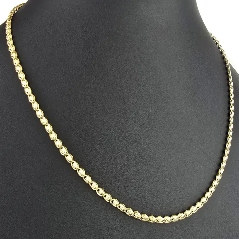 Hochwertige Goldkette in außergewöhnlichem Design aus Gold 585 14k Gelbgold (ca. 50 cm lang, ca. 3,4 mm breit)