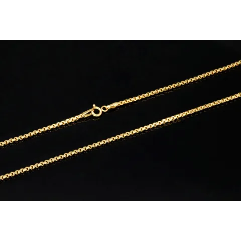 Engmaschige Goldkette / Ankerkette aus funkelnden 585 / 14K Gold , ca. 50cm Länge 2mm