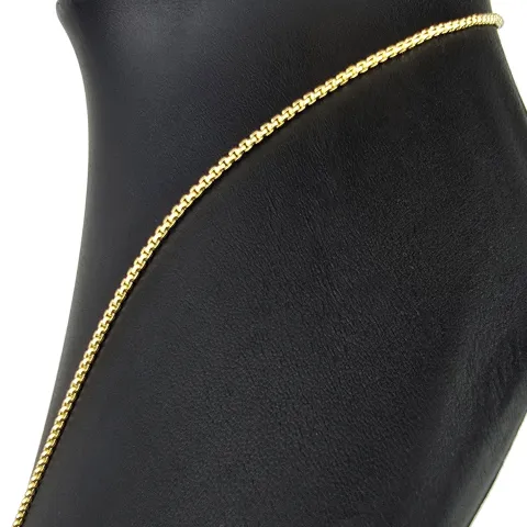 Engmaschige Goldkette / Ankerkette aus funkelnden 585 / 14K Gold , ca. 50cm Länge 2mm