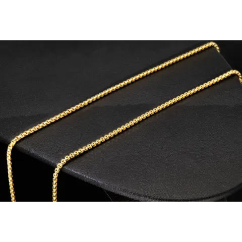 Engmaschige Goldkette / Ankerkette aus funkelnden 585 / 14K Gold , ca. 50cm Länge 2mm