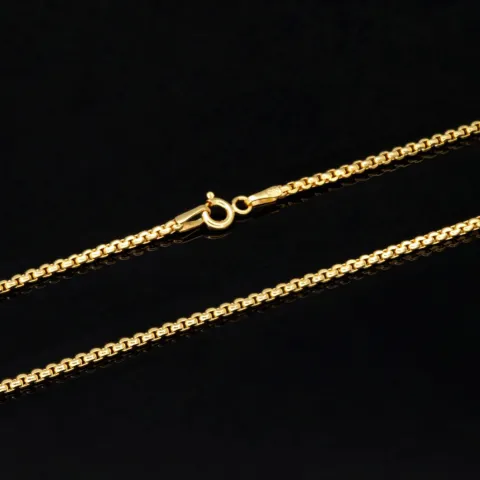 Engmaschige Goldkette / Ankerkette aus funkelnden 585 / 14K Gold , ca. 50cm Länge 2mm