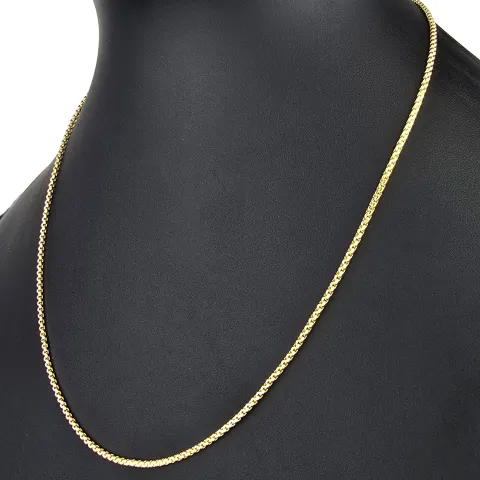 Engmaschige Goldkette / Ankerkette aus funkelnden 585 / 14K Gold , ca. 50cm Länge 2mm