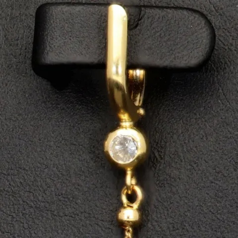 Elegante Tricolor-Ohrhänger aus 585er (14K) Gold mit Zirkonia