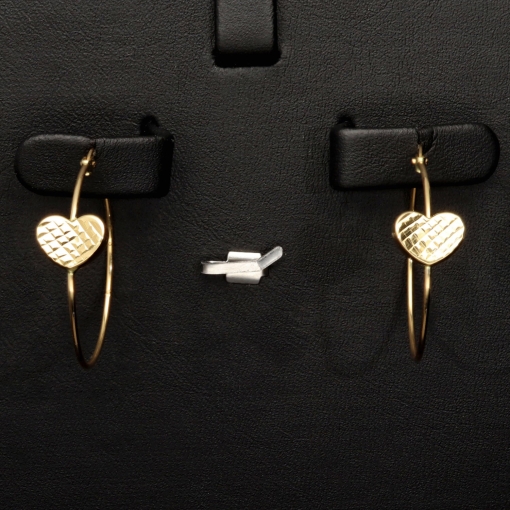 Funkelnde Gold-Ohrringe mit feinem Reliefdesign aus 14K 585er Gelbgold