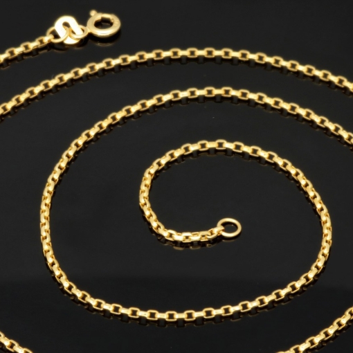 Feingliedrige Goldkette aus funkelndem 14K 585 Gold - ca. 60cm lang, ca. 1,5mm breit