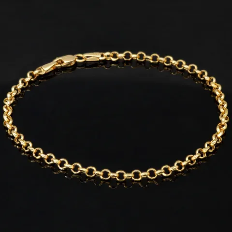 Edles Goldarmband im Rundpanzer-Design aus hochwertigem 585 14k Gold (Gelbgold), ca. 3mm breit, 19cm lang