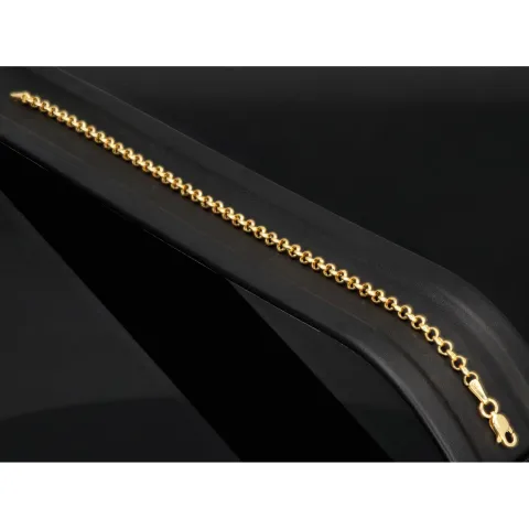 Edles Goldarmband im Rundpanzer-Design aus hochwertigem 585 14k Gold (Gelbgold), ca. 3mm breit, 19cm lang