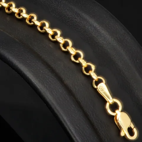Edles Goldarmband im Rundpanzer-Design aus hochwertigem 585 14k Gold (Gelbgold), ca. 3mm breit, 19cm lang